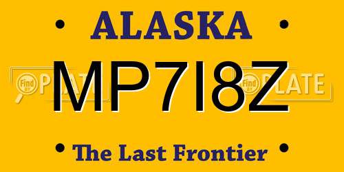 MP7I8Z Alaska License Plate