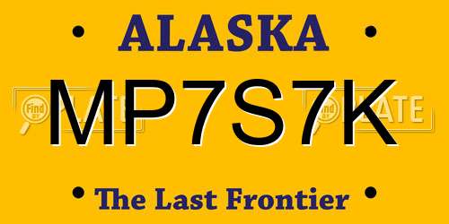 MP7S7K Alaska License Plate