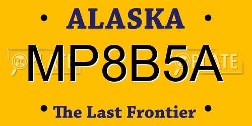 MP8B5A Alaska License Plate