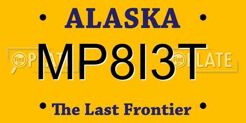 MP8I3T Alaska License Plate