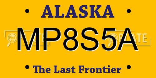 MP8S5A Alaska License Plate