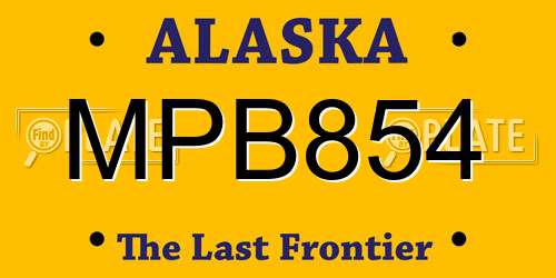 MPB854 Alaska License Plate