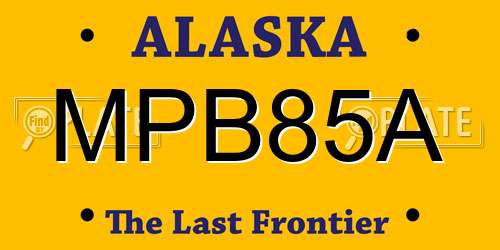 MPB85A Alaska License Plate