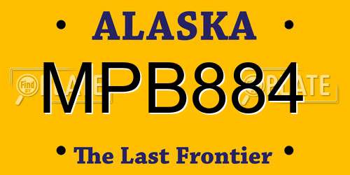 MPB884 Alaska License Plate