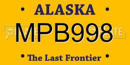 MPB998 Alaska License Plate