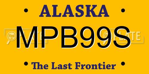 MPB99S Alaska License Plate
