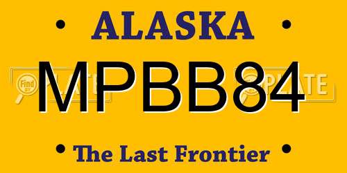 MPBB84 Alaska License Plate