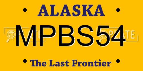 MPBS54 Alaska License Plate