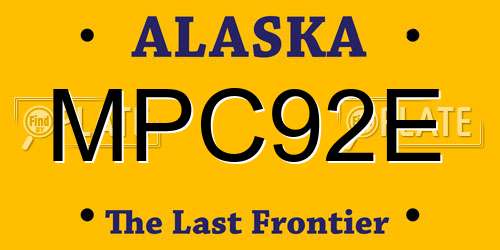 MPC92E Alaska License Plate
