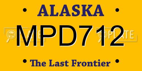 MPD712 Alaska License Plate