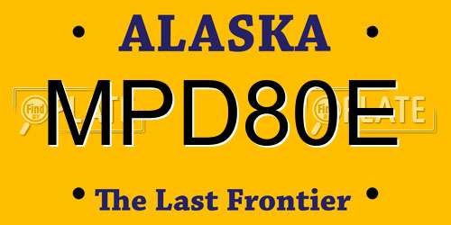MPD80E Alaska License Plate