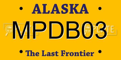 MPDB03 Alaska License Plate