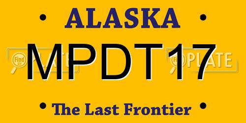 MPDT17 Alaska License Plate