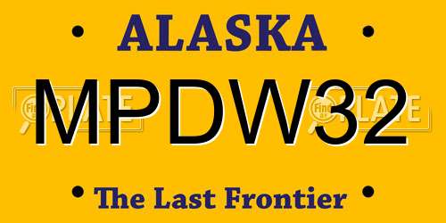 MPDW32 Alaska License Plate