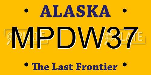 MPDW37 Alaska License Plate
