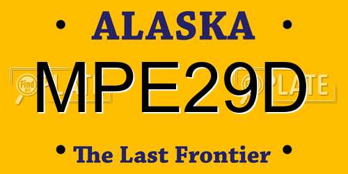 MPE29D Alaska License Plate