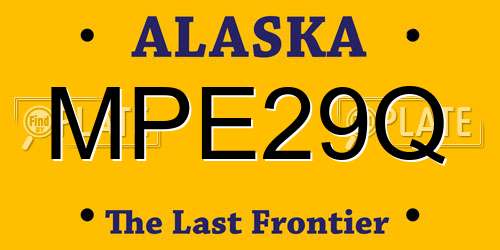 MPE29Q Alaska License Plate