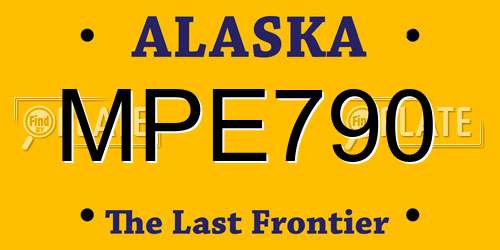 MPE790 Alaska License Plate