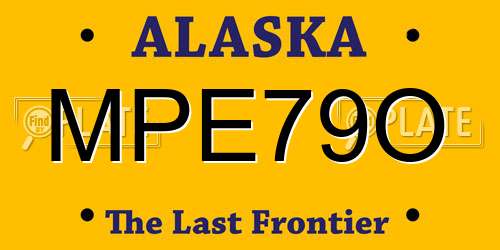 MPE79O Alaska License Plate