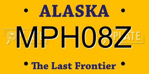 MPH08Z Alaska License Plate