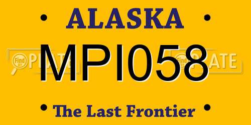MPI058 Alaska License Plate