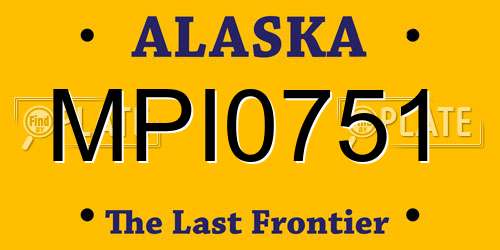MPI0751 Alaska License Plate