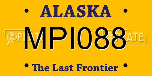 MPI088 Alaska License Plate