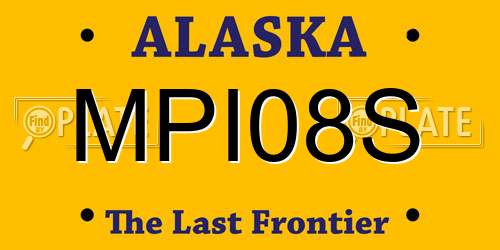 MPI08S Alaska License Plate