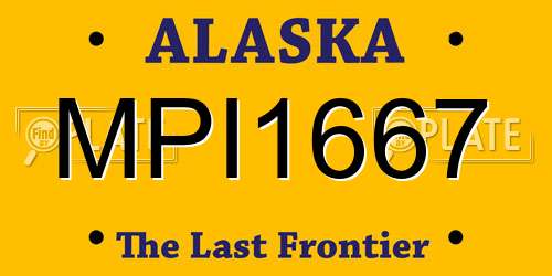 MPI1667 Alaska License Plate