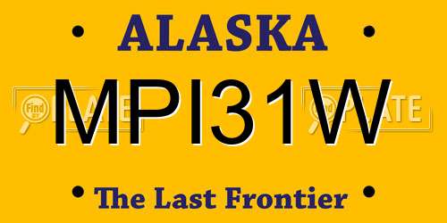 MPI31W Alaska License Plate