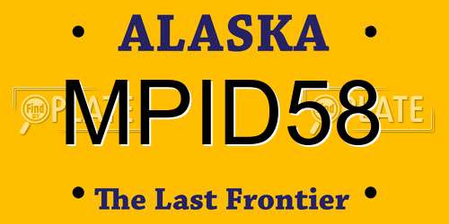 MPID58 Alaska License Plate