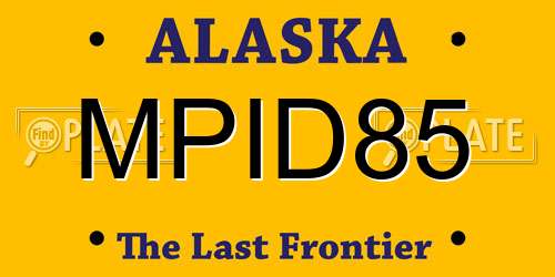 MPID85 Alaska License Plate