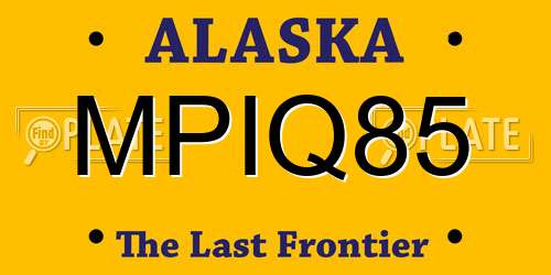 MPIQ85 Alaska License Plate