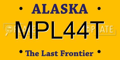 MPL44T Alaska License Plate