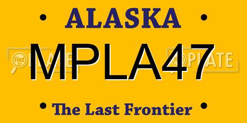 MPLA47 Alaska License Plate