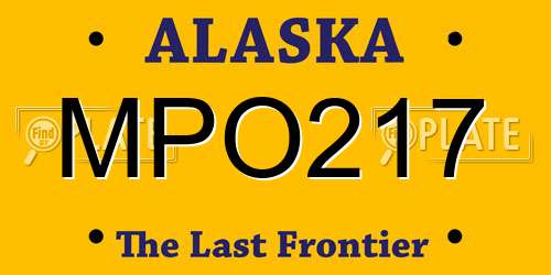 MPO217 Alaska License Plate
