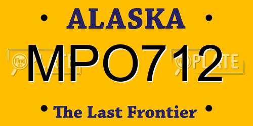 MPO712 Alaska License Plate
