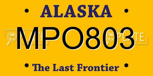 MPO803 Alaska License Plate