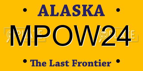 MPOW24 Alaska License Plate