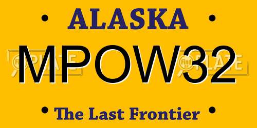 MPOW32 Alaska License Plate
