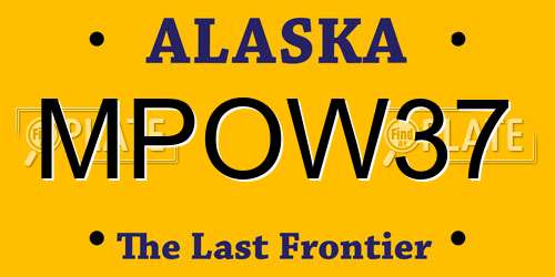 MPOW37 Alaska License Plate