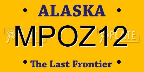 MPOZ12 Alaska License Plate