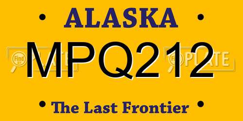 MPQ212 Alaska License Plate