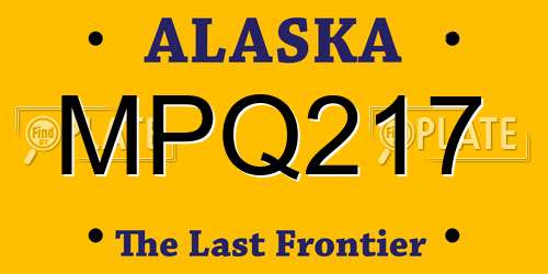 MPQ217 Alaska License Plate