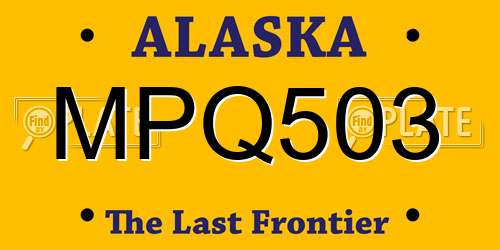 MPQ503 Alaska License Plate