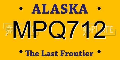 MPQ712 Alaska License Plate
