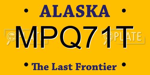 MPQ71T Alaska License Plate