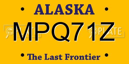 MPQ71Z Alaska License Plate
