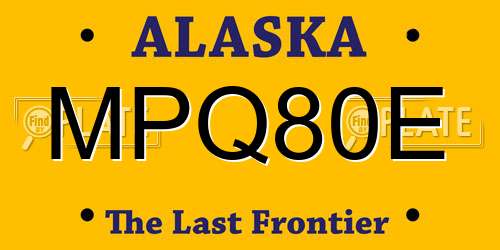 MPQ80E Alaska License Plate