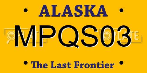 MPQS03 Alaska License Plate